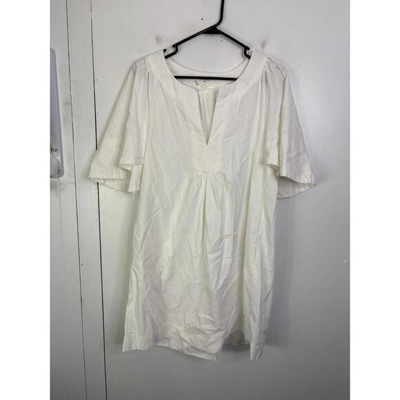 Pomander Place Tuckernuck Dress Womens M Finley V Neck Flutter Sleeves White - Picture 1 of 7